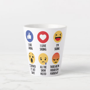 Skiing Emojis Milchtasse