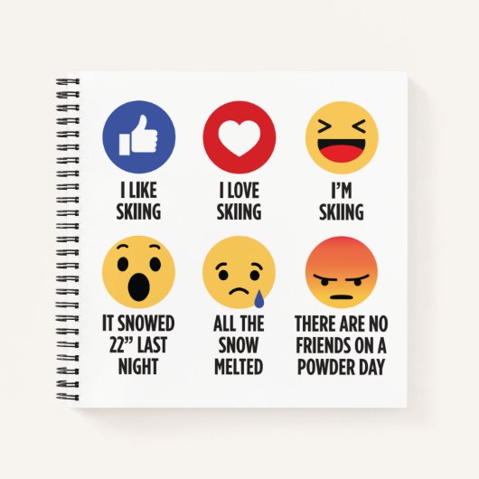 Skiing Emojis Notizblock (Vorderseite)