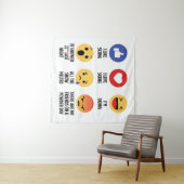 Skiing Emojis Wandteppich (Beispiel (Horizontal))