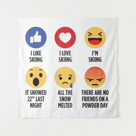 Skiing Emojis Wandteppich (Vorderseite)