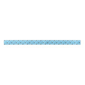 Skiing Equipment Pattern Blue Satinband (Vorderseite)