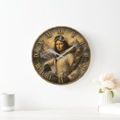 Skiing Funny Mona Lisa Skier Gift Große Wanduhr (Zuhause)