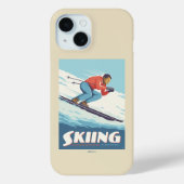 Skiing glaubt Retro Print Case-Mate iPhone Hülle (Rückseite)