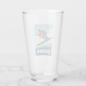 Skiing glaubt Retro Print Glas (Rückseite)