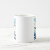 Skiing glaubt Retro Print Kaffeetasse (Mittel)
