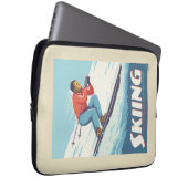 Skiing glaubt Retro Print Laptopschutzhülle (Vorne Rechts)
