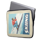 Skiing glaubt Retro Print Laptopschutzhülle (Vorderseite Links)