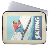Skiing glaubt Retro Print Laptopschutzhülle (Vorderseite)