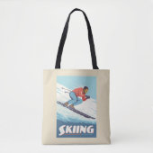 Skiing glaubt Retro Print Tasche (Vorderseite)