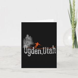 Skiing im Stil der 1980er Jahre in Ogden Utah Vint Karte