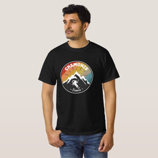 Skiing In France Chamonix T-Shirt (Vorne ganz)