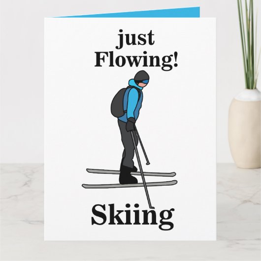 Skiing Just Flowing Skier Karte (Vorderseite)