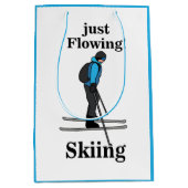 Skiing Just Flowing Skier Mittlere Geschenktüte (Vorderseite)