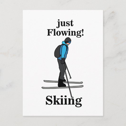 Skiing Just Flowing Skier Postkarte (Vorderseite)