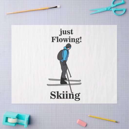 Skiing Just Flowing Skier Seidenpapier (Basteln)