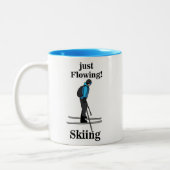 Skiing Just Flowing Skier Zweifarbige Tasse (Links)