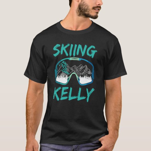 Skiing Kelly Winter Sports Hobby Skier Ski T-Shirt (Vorderseite)