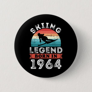 Skiing Legend Girls Geboren 1964 60. Geburtstagsge Button
