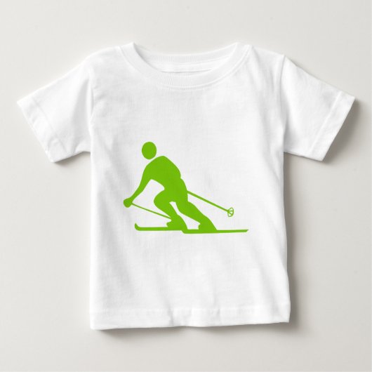 Skiing - Martian Green Baby T-shirt (Vorderseite)