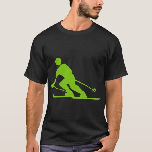 Skiing - Martian Green T-Shirt (Vorderseite)