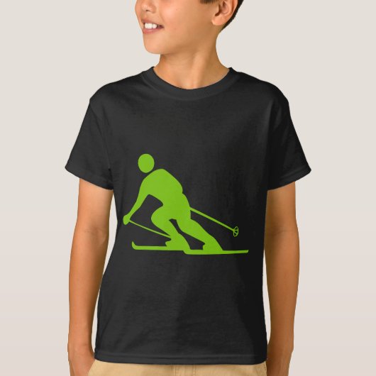 Skiing - Martian Green T-Shirt (Vorderseite)