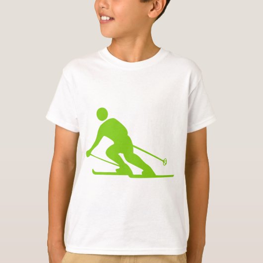 Skiing - Martian Green T-Shirt (Vorderseite)