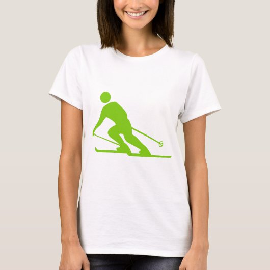 Skiing - Martian Green T-Shirt (Vorderseite)