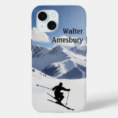 Skiing Mountain Scene personalize Case-Mate iPhone Hülle (Rückseite)