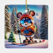 Skiing Mouse Weihnachtsschmuck (Rückseite)