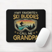Skiing - My Favorite Ski Buddies Call Me Grandpa  Mousepad (Mit Mouse)