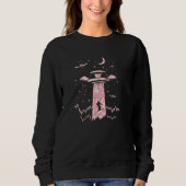 Skiing Novelty UFO Alien Entführung Flying Saucer  Sweatshirt (Vorderseite)