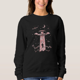 Skiing Novelty UFO Alien Entführung Flying Saucer Sweatshirt
