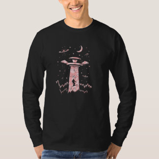Skiing Novelty UFO Alien Entführung Flying Saucer T-Shirt