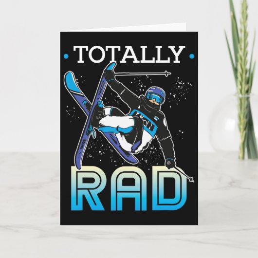 Skiing Outfit Nordic Skier Ski Totally Rad Karte (Vorderseite)