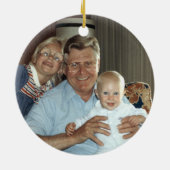 Skiing Pinguin Familie Maßgeschneiderte Weihnachts Keramikornament (Hinten)