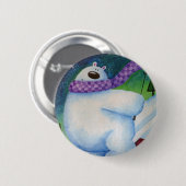 Skiing Polar Bear Button (Vorne & Hinten)