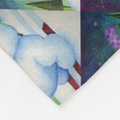 Skiing Polar Bear Fleecedecke (Ecke)