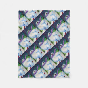 Skiing Polar Bear Fleecedecke