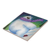 Skiing Polar Bear Fliese (Seite)