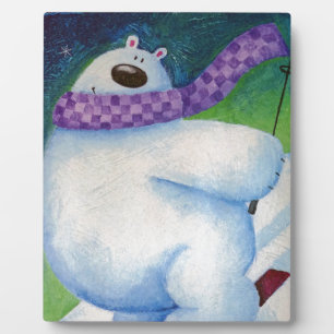 Skiing Polar Bear Fotoplatte