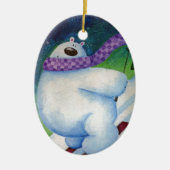 Skiing Polar Bear Keramikornament (Vorne)