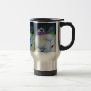 Skiing Polar Bear Reisebecher