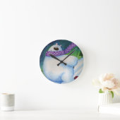 Skiing Polar Bear Runde Wanduhr (Zuhause)