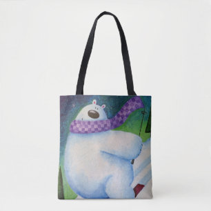 Skiing Polar Bear Tasche