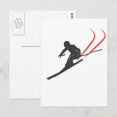 skiing postkarte (Vorne/Hinten)