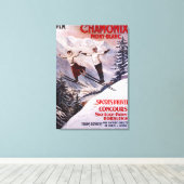 Skiing Promotionplakat Leinwanddruck (Insitu (Holzboden))