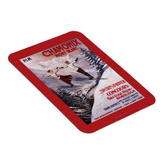 Skiing Promotionplakat Magnet (Rechte Seite)