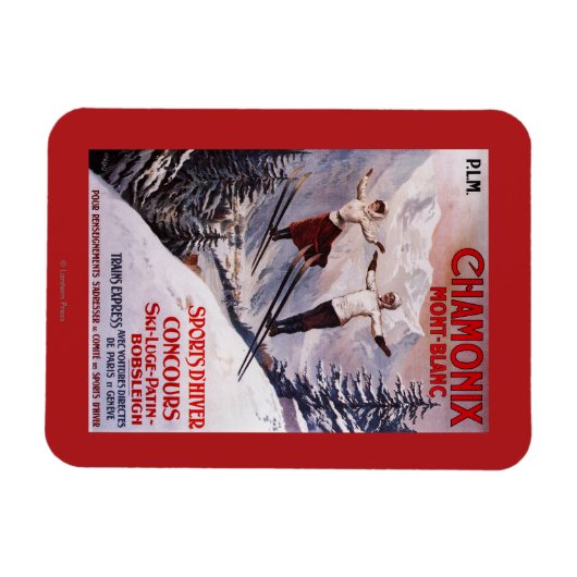 Skiing Promotionplakat Magnet (Horizontal)