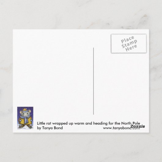 Skiing Rat Postkarte (Rückseite)