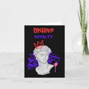 Skiing Royalty Griechische Statue Wintersportort Karte